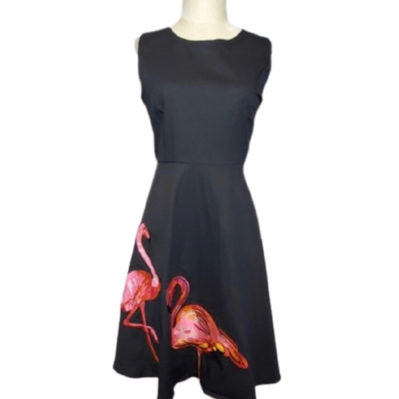 Flamingo fit and flare dress XL by Sucrefas - Picture 1 of 5